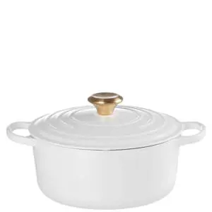 Le Creuset Signature White Cast Iron Round Casserole 24cm